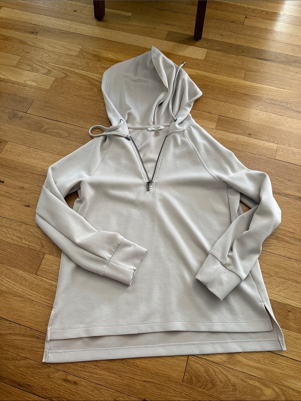 Cable & Gauge Light Gray Half-Zip Hooded Pullover